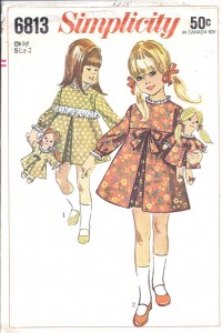 Simplicity 6813 a Rag doll and toddler dresses
