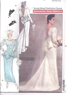 pointe to the sky - Vintage 40s Bustle Evening Gown Pattern (etsy)