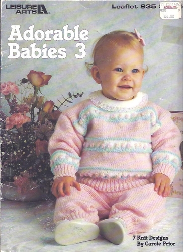 Leisure Arts Leaflet #935 Knitting Patterns for Babies Adorable Babies ...