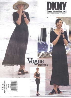 Vogue Donna Karan Sewing Pattern 2813 High Waist Pants Skirt Long