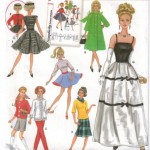 Great 1950s style patterns for Barbie and other 11.5" doll from the pattern archives!