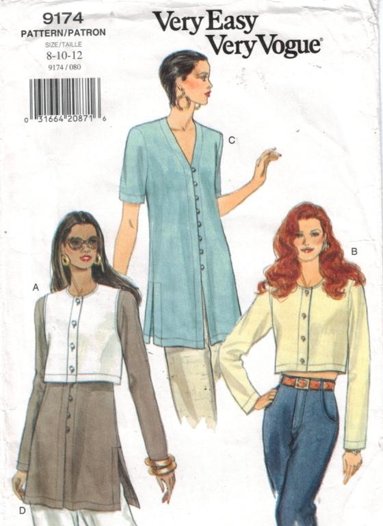 Very Easy Very Vogue Misses Button Front Blouse Sewing Pattern 9847 ...