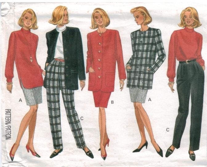 P346 UNCUT Vintage Butterick SEWING Pattern Misses Top Jacket Dress Pants EASY 