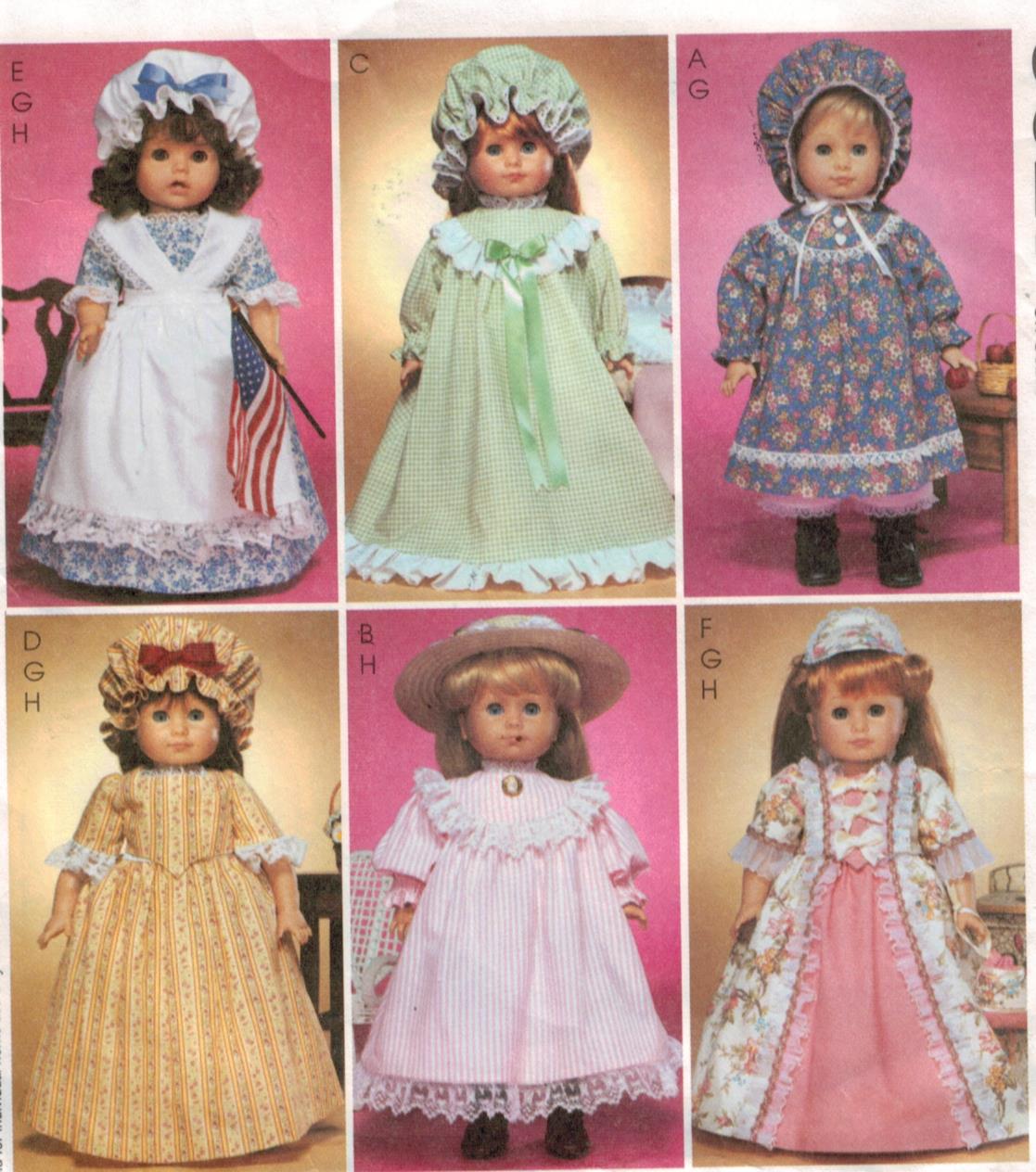 McCalls Pattern 3627 18″ doll costumes and clothing | Sewing Pattern Heaven