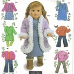 Wardrobe for 18" dolls including coat, pants, tops and jumper