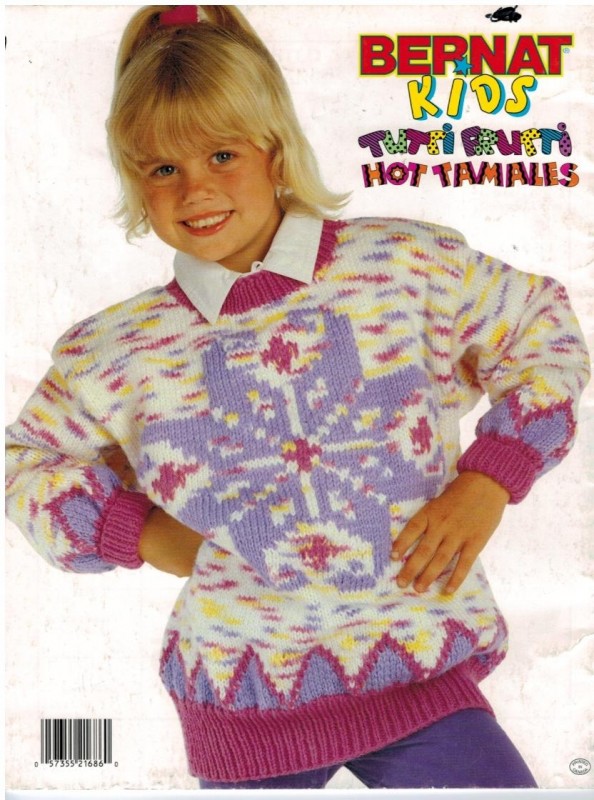 Bernat Pattern Book 1263 Kids Fun Knitted Sweater Designs