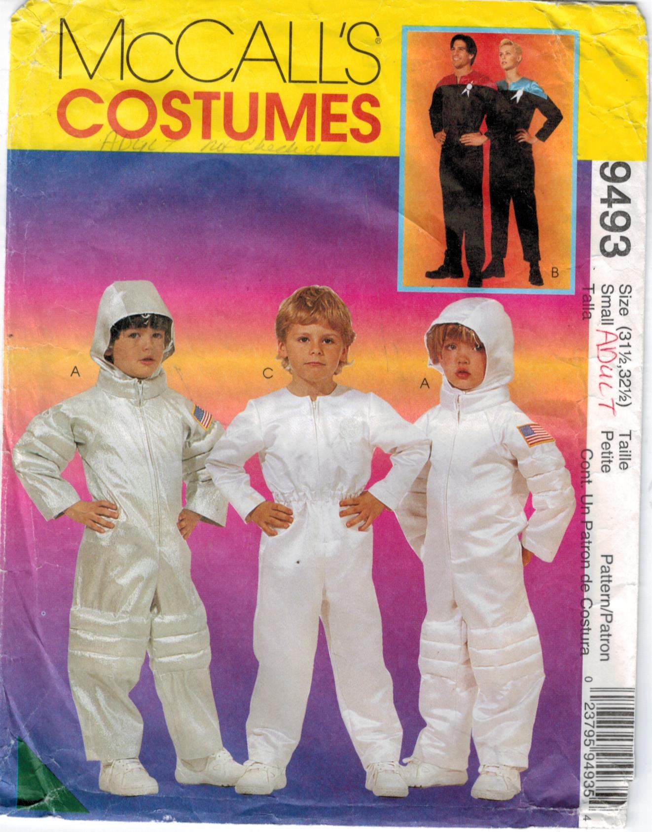 Mccalls Pattern 9493 Astronaut Star Trek Costume Adult Size Small