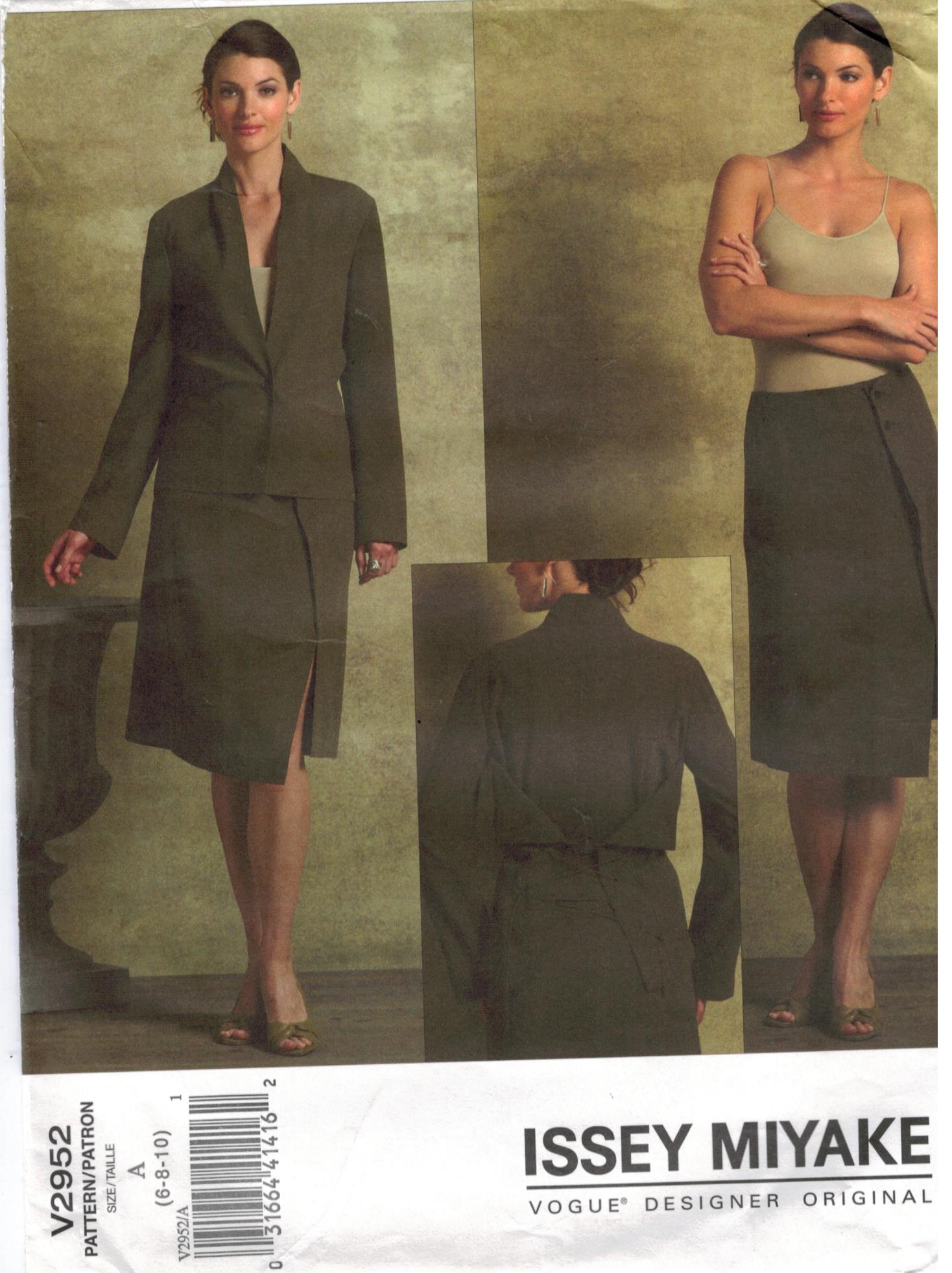 Vogue Pattern 2952 Issey Miyake Designer Jacket and Skirt Size 6 8 10 ...
