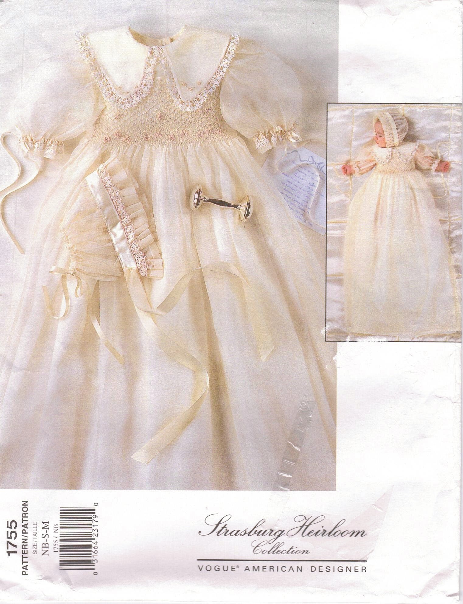 Little Vogue 1474 Baby Christening Gown Dress Coat Bonnet Pillow Sham