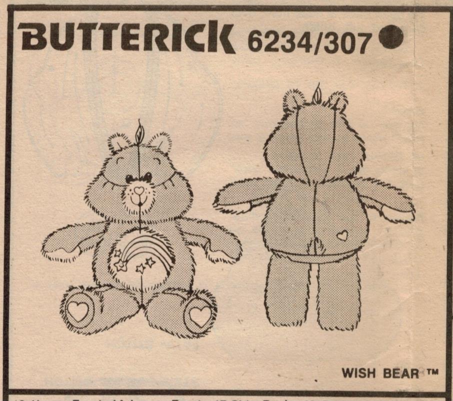 butterick teddy bear pattern