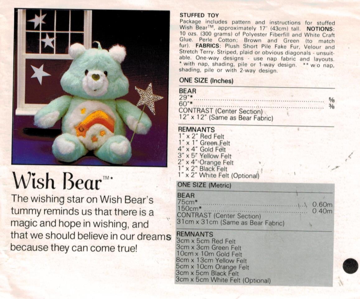 butterick teddy bear pattern