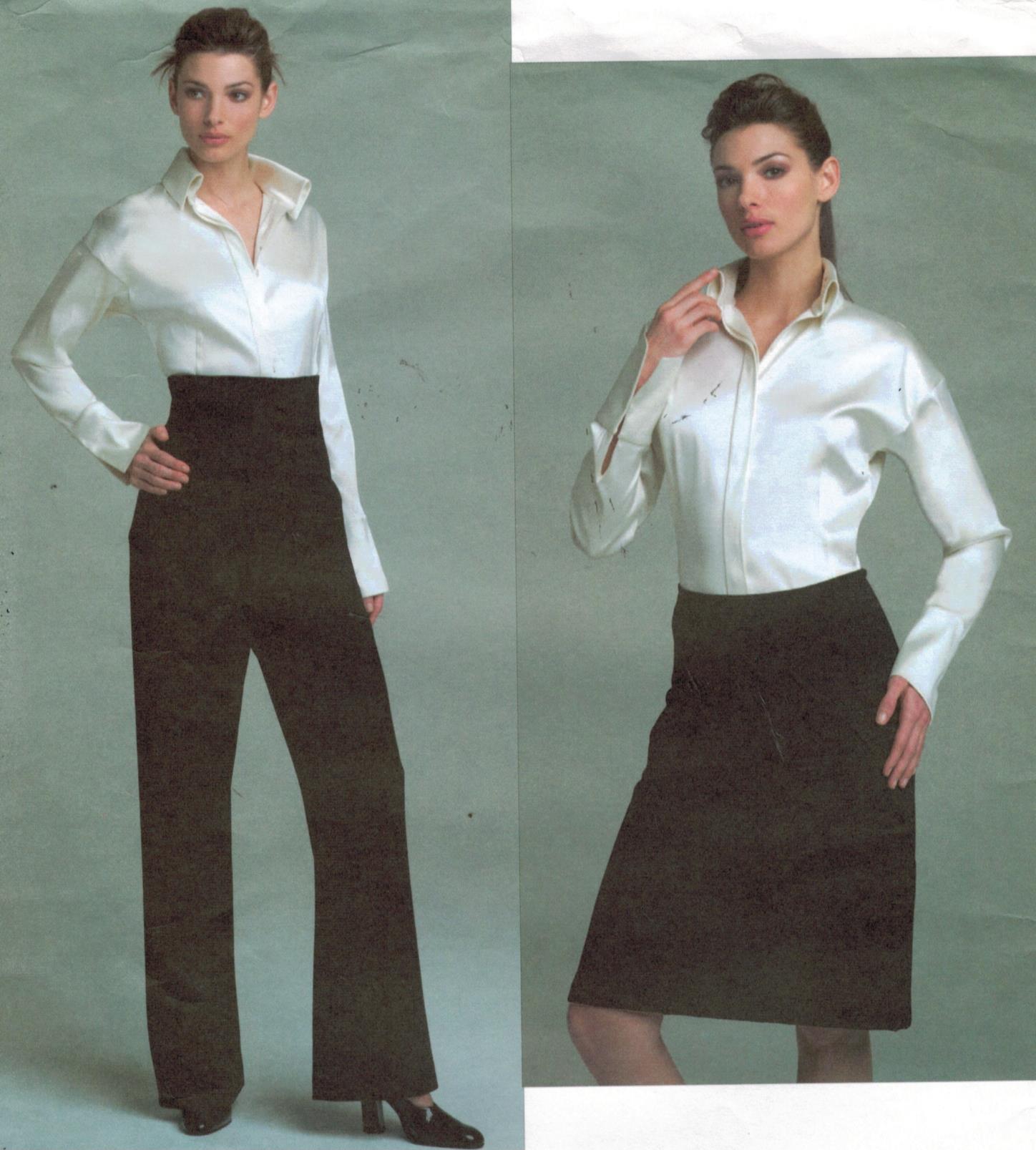 Vogue Pattern 2813 Donna Karan designer blouse, pants and skirt sizes 6 ...