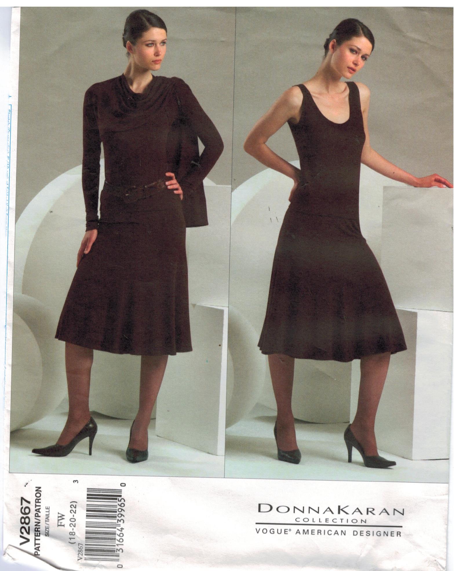 Vogue Pattern 2867 Donna Karan designer knit top, skirt and shrug ...