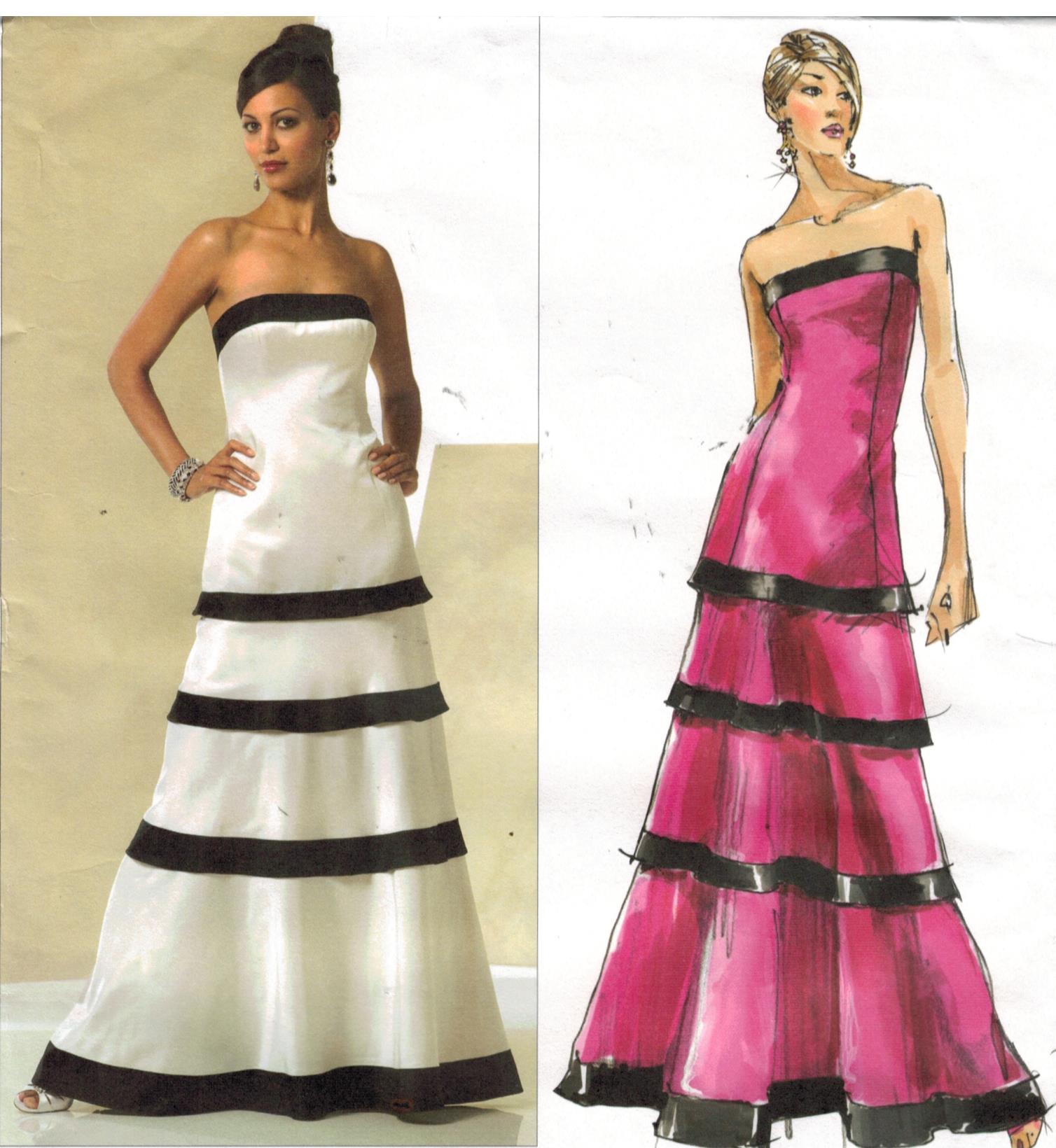 Vogue Pattern 2930 Platt Designer strapless evening gown size 16