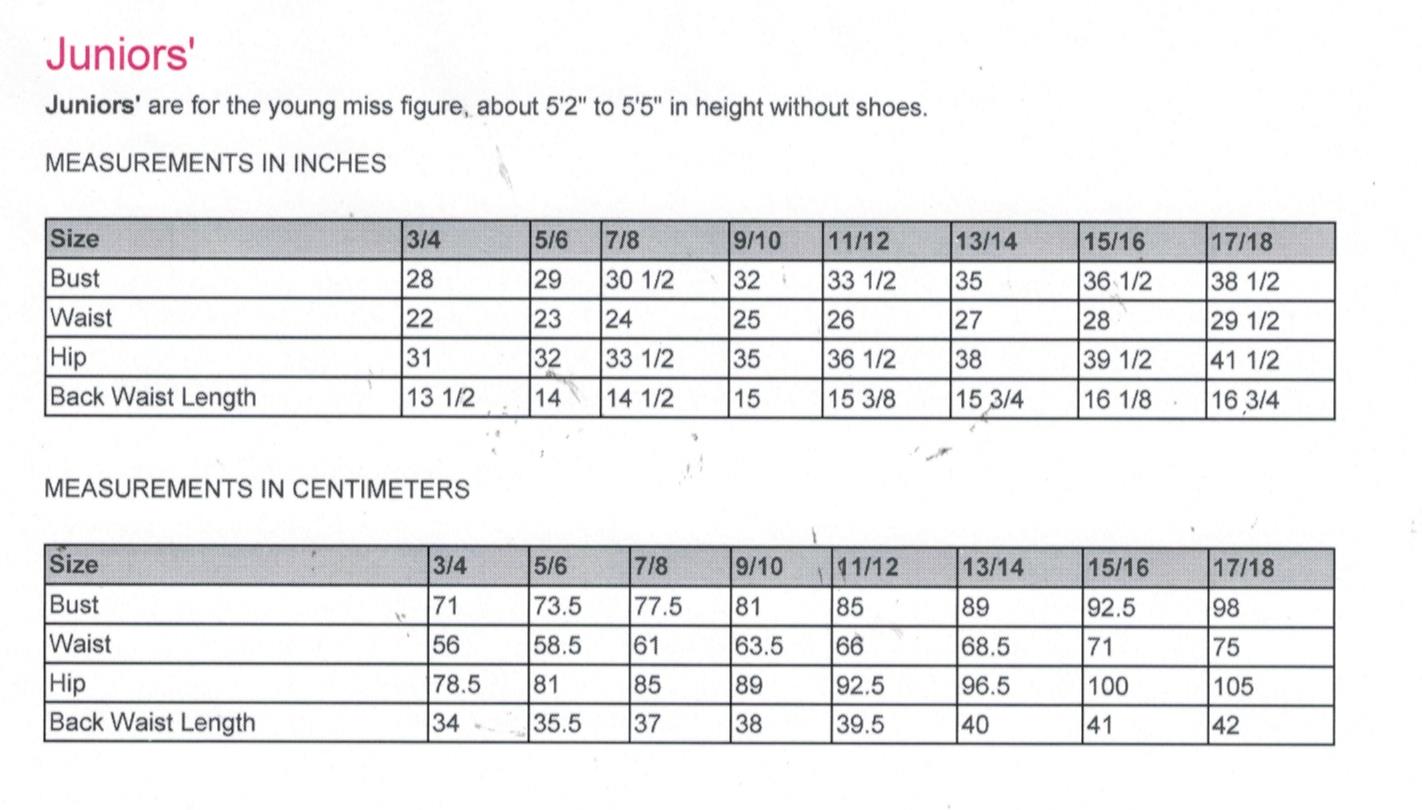 Kohls Junior Plus Size Chart