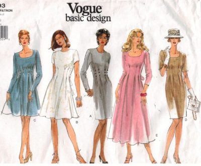 Vogue Pattern 1593 Fit and Flare dress with tucks sizes 6-8-10 | Sewing ...