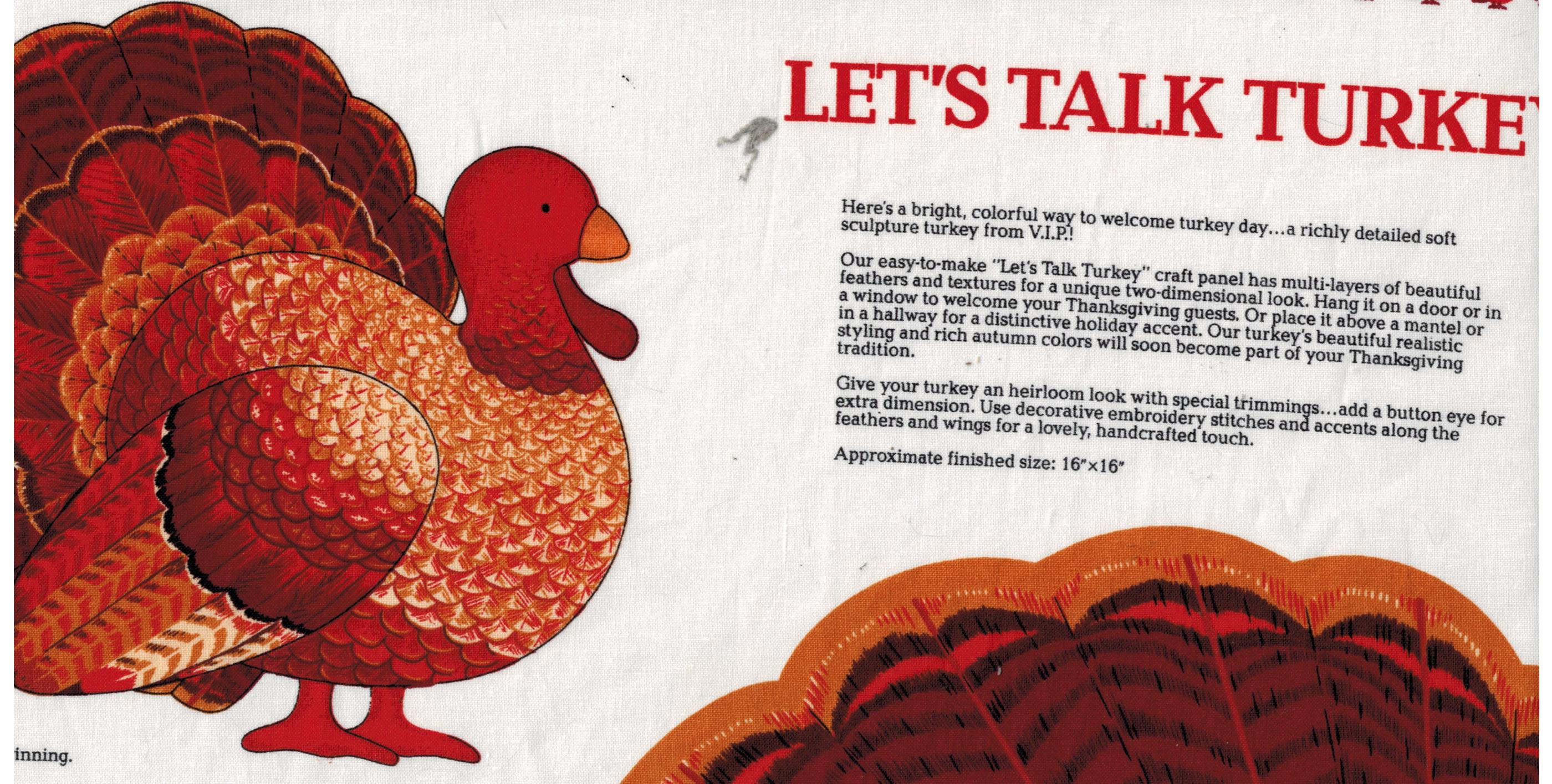 VIP Fabrics Talk Turkey Thanksgiving Cut Out Door Hanging Cranston ...