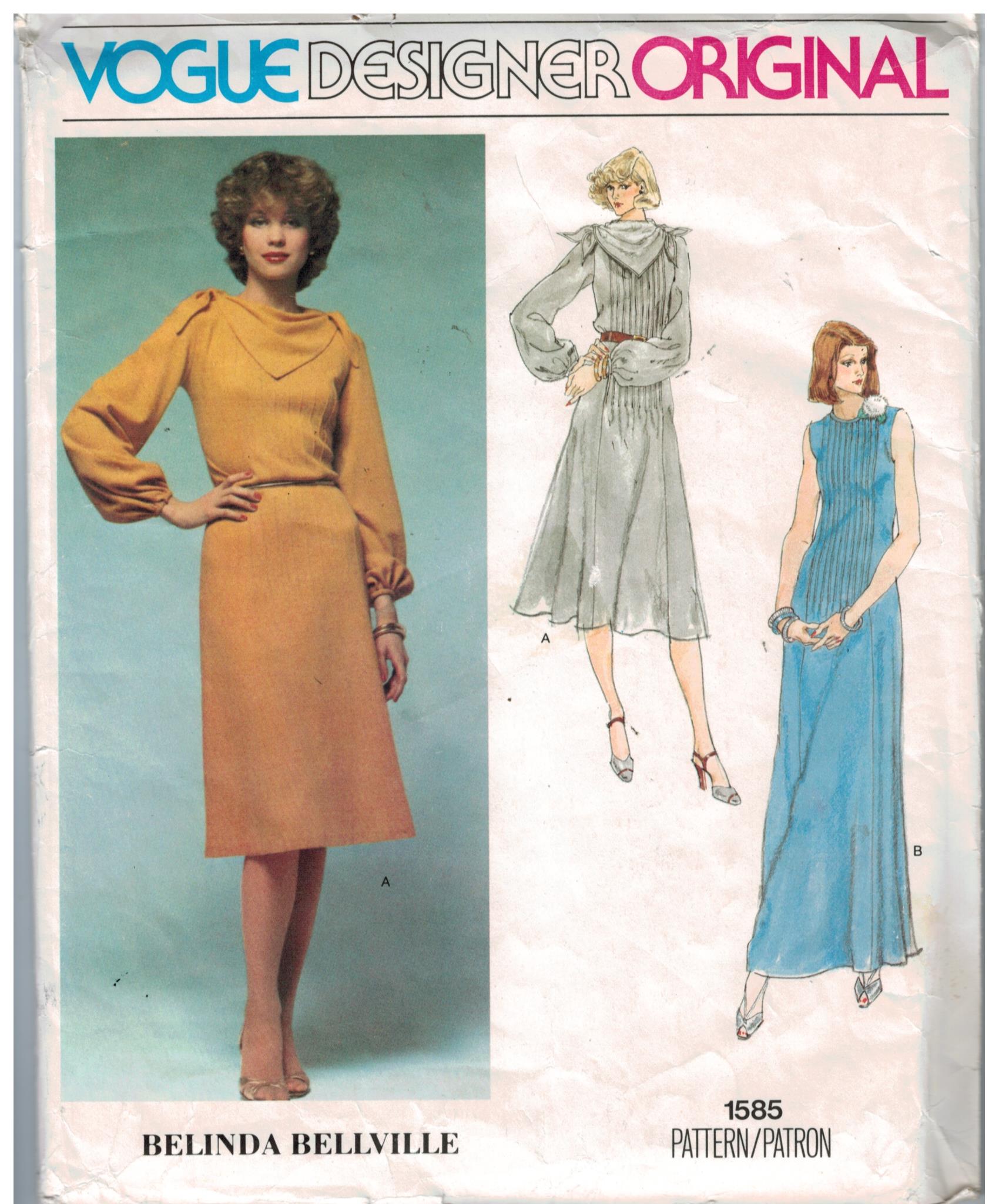 Vogue Pattern 1585 Belinda Bellville Designer Dress size 14 – Sewing ...