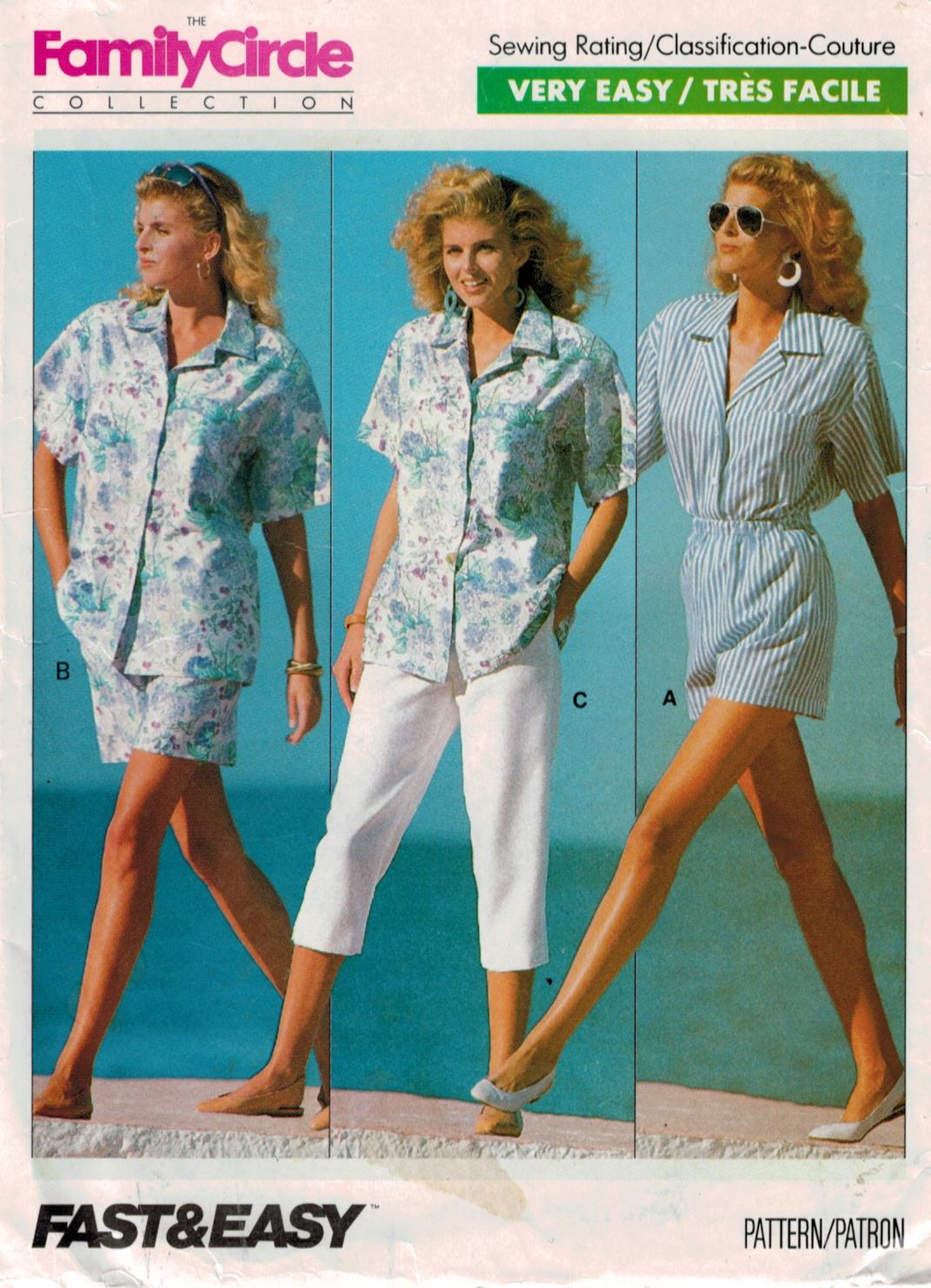 Butterick Pattern 6453 Fast and Easy Shorts, Capri Pants and Shirt ...