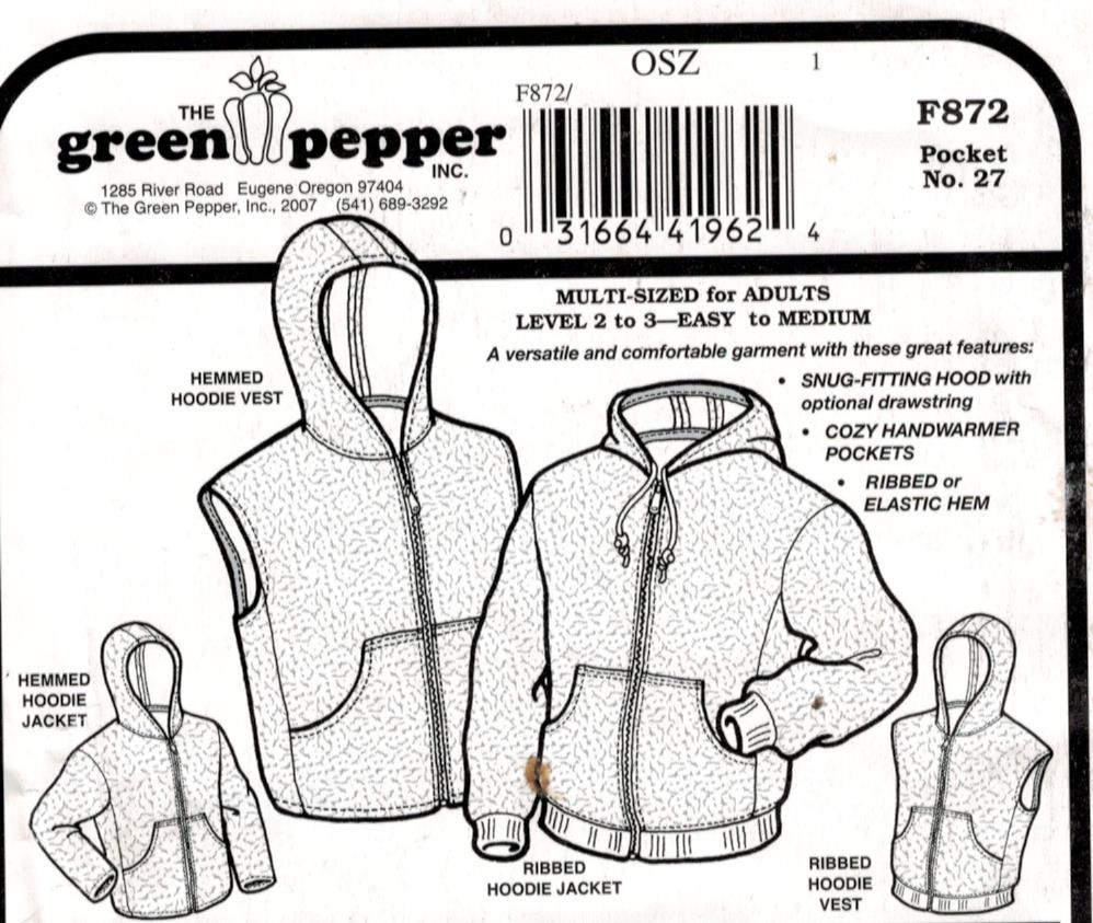 The Green Pepper Pattern F872 Mount Hood Polar Hoodie jacket and vest