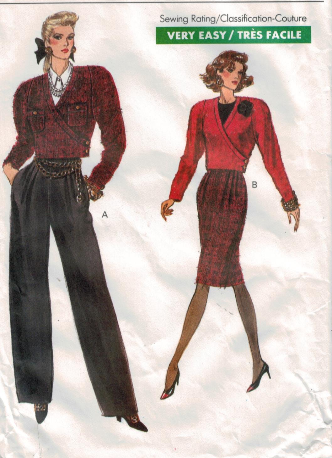 Vogue Pattern 7398 Very Easy Very Vogue jacket, skirt and pants sizes ...