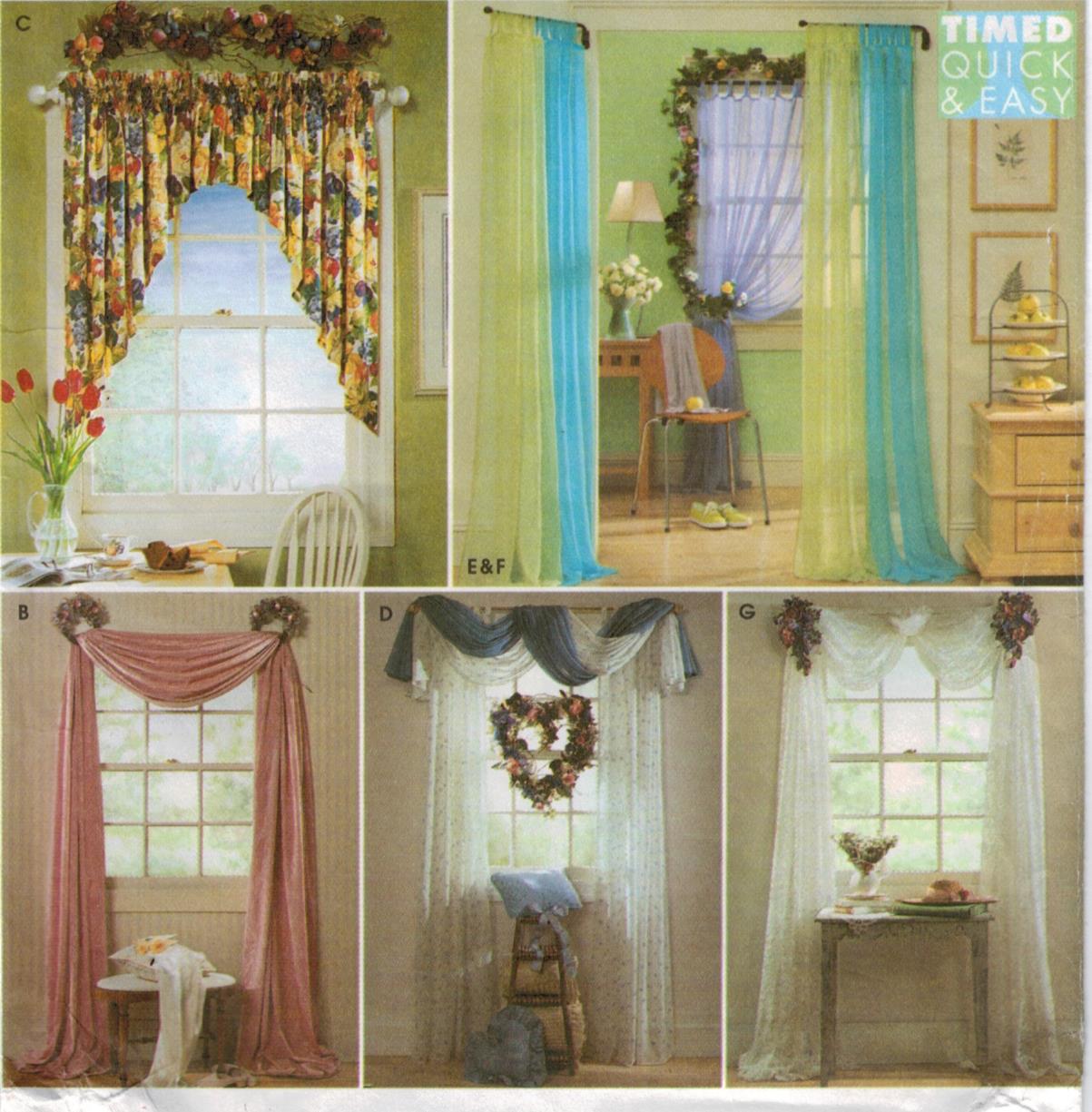 Simplicity 9986 Sewing For Dummies Window Shade Treatments Valance