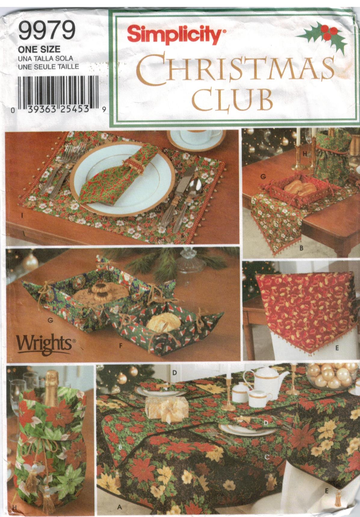 S9401, Simplicity Sewing Pattern Tabletop Accessories and Chair Pad