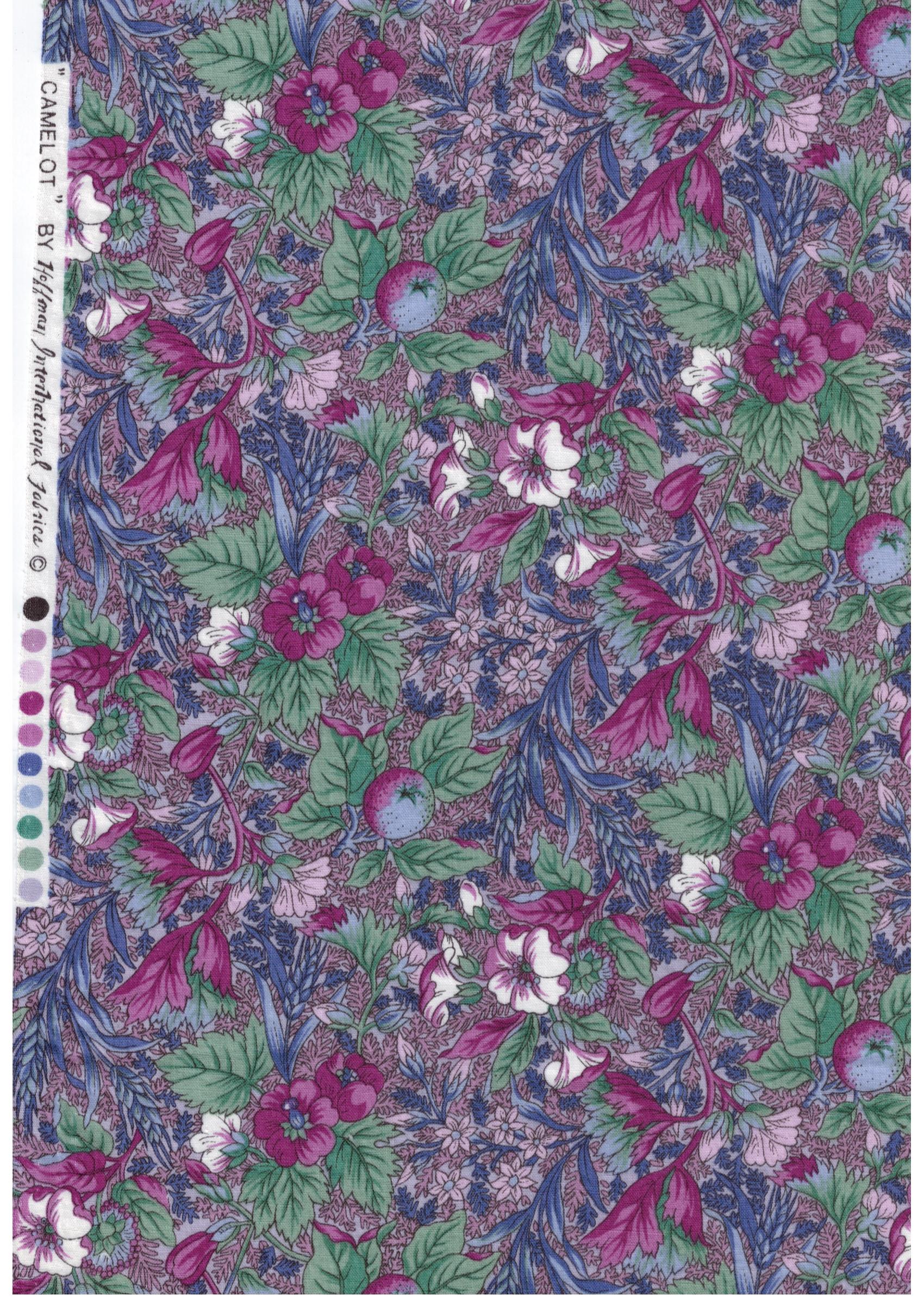 Hoffman International Fabrics Camelot Print Purple, greens and blues ...