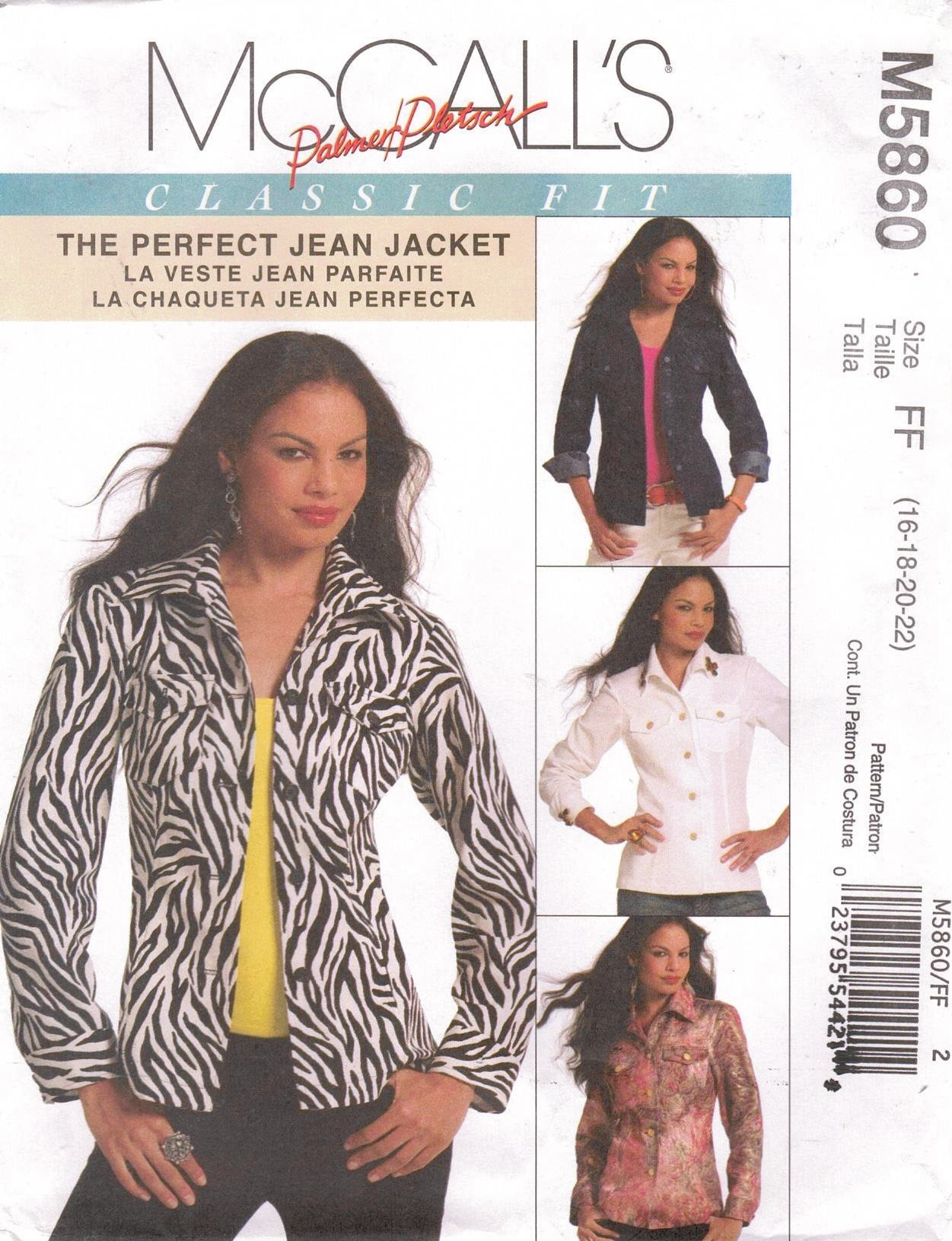 McCalls Pattern 5860 Classic Fit The Perfect Jean Jacket by designers ...