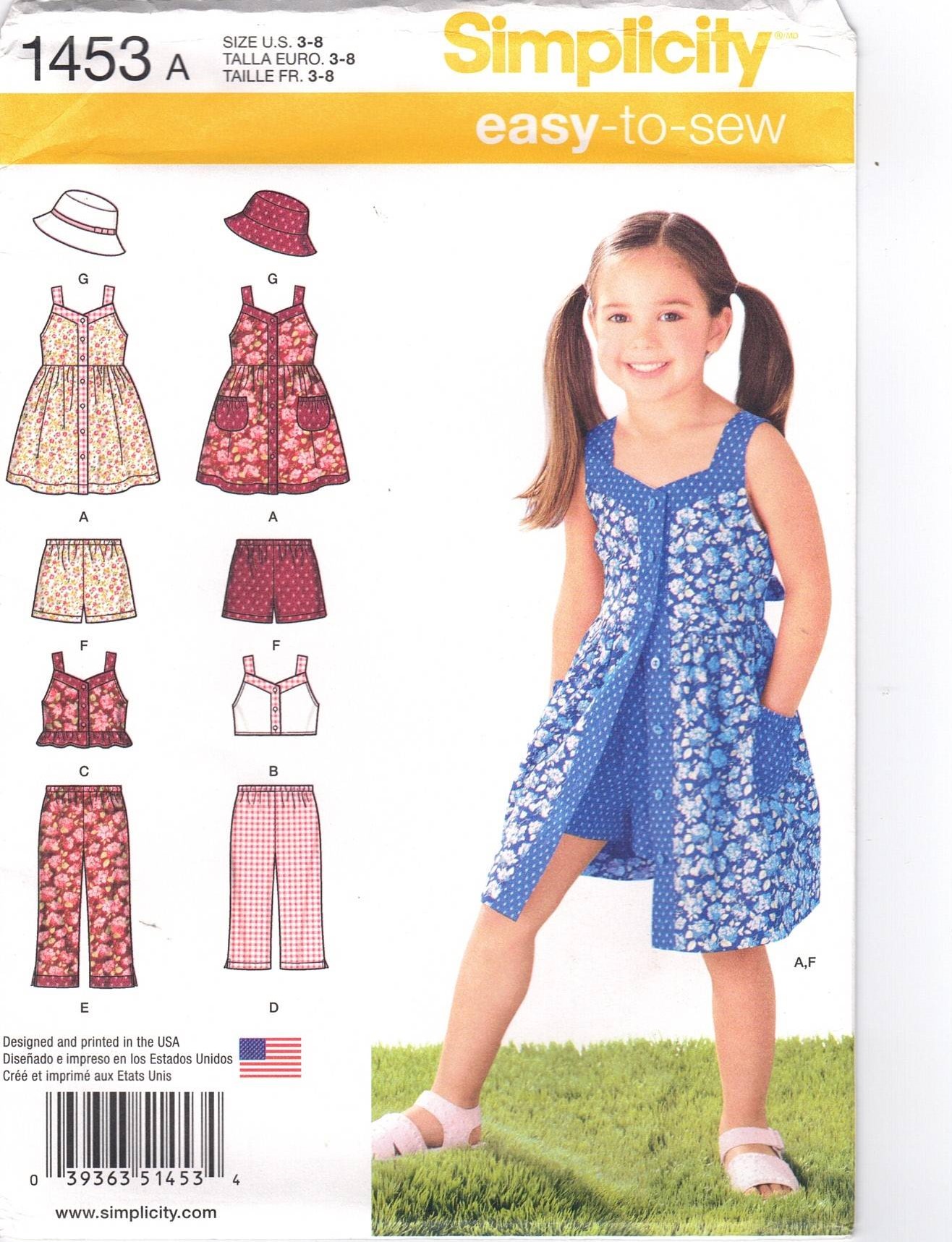 Girls A-Line Dress, Top, Shorts and Capri Pants sewing pattern (sizes 3-8)  - Sew Modern Kids