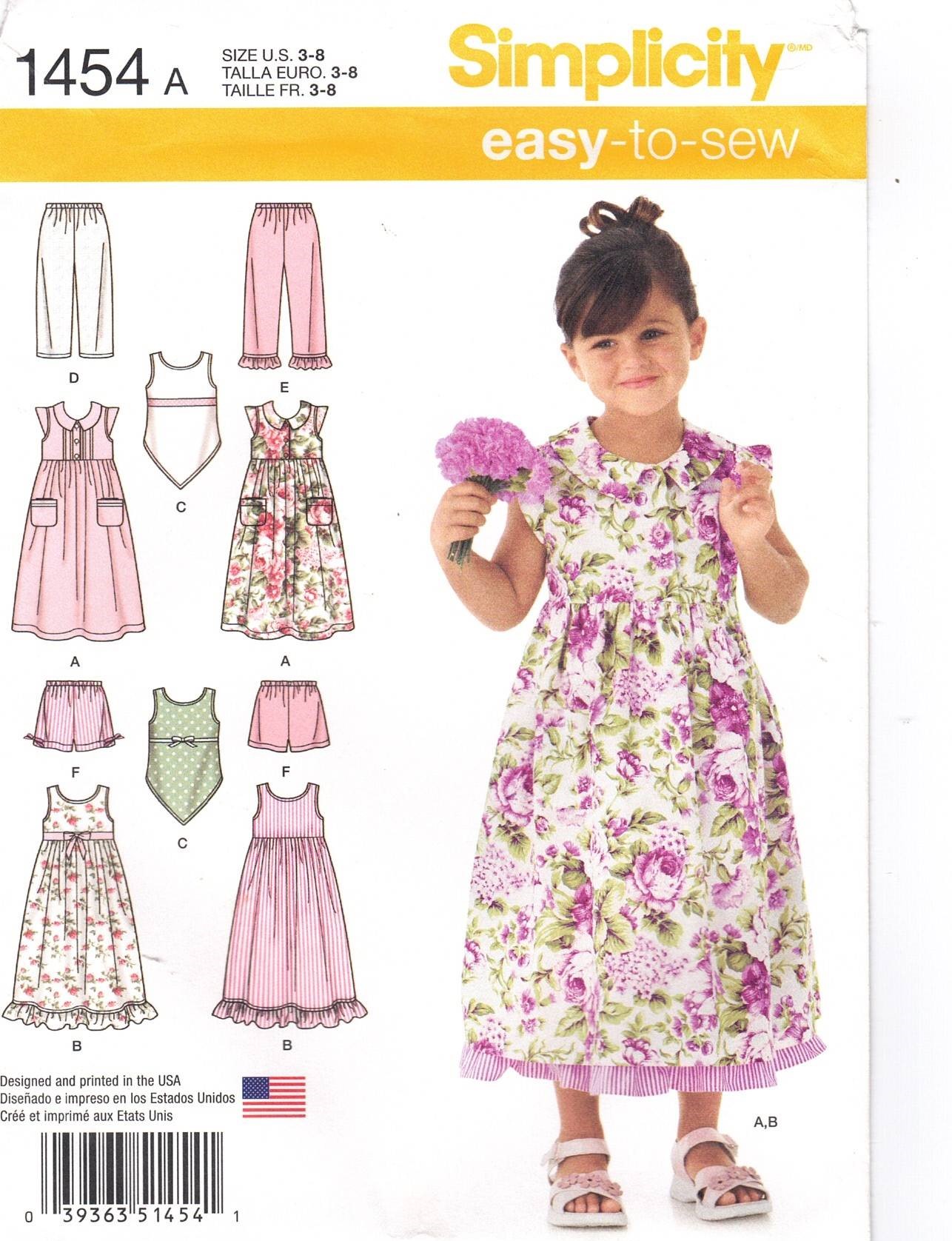 Simplicity 7118 Sewing Pattern for Dummies, Girls' Dress, Tops, Pants,  Shorts, Shawl, Sizes 7 8 10, FACTORY Folded, Uncut, Fashion Sewing -   Finland