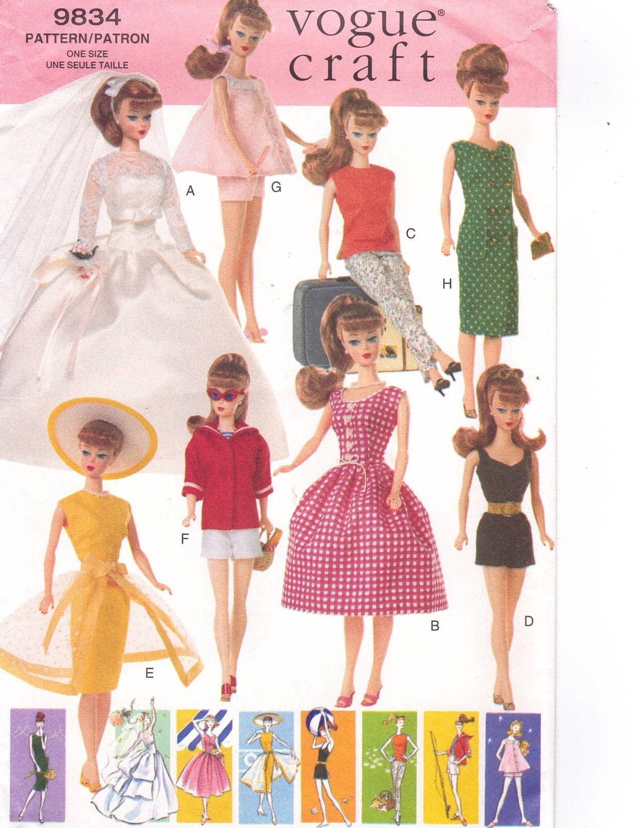 Vintage Simplicity Sew Pattern 9334 Fashion Doll Barbie Clothes